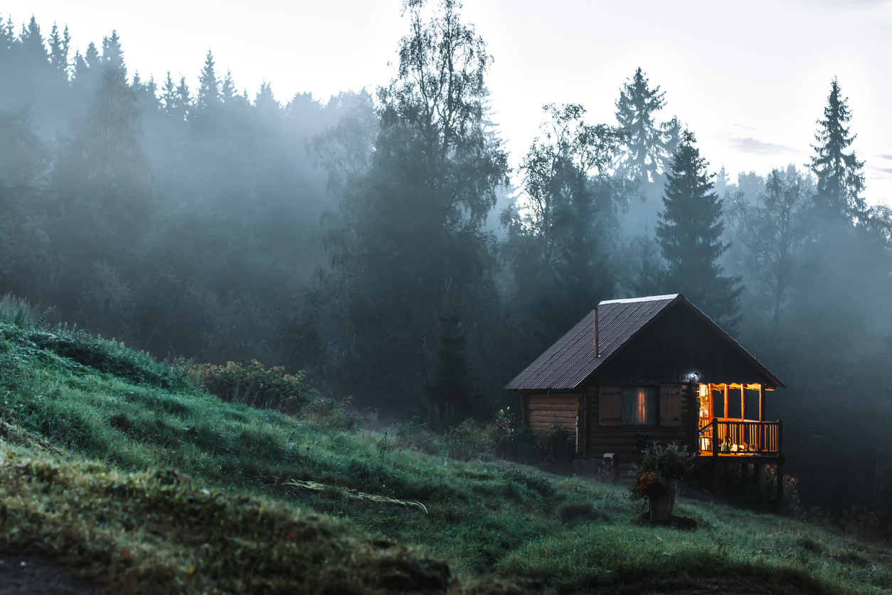 Cabin in a forested area in Lane County Oregon