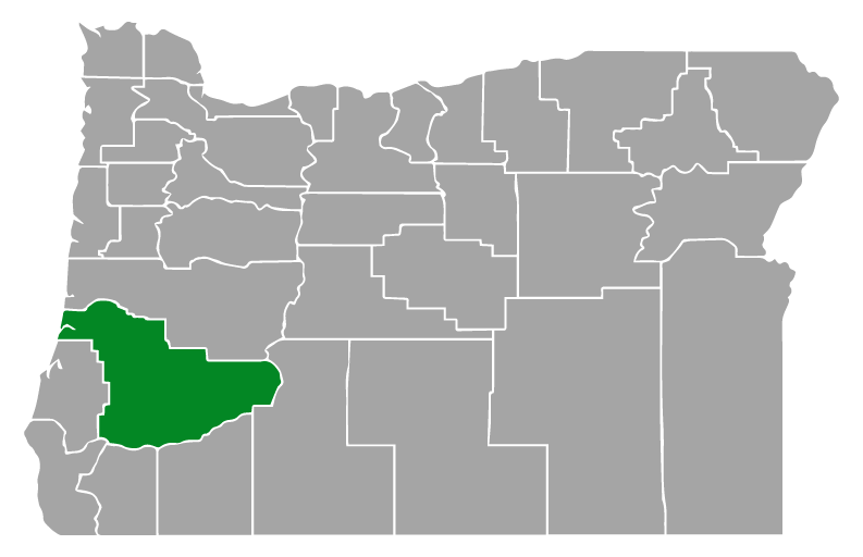 Oregon Map Douglas Dark Green